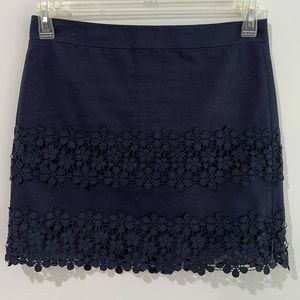 Navy Lace Mini Skirt